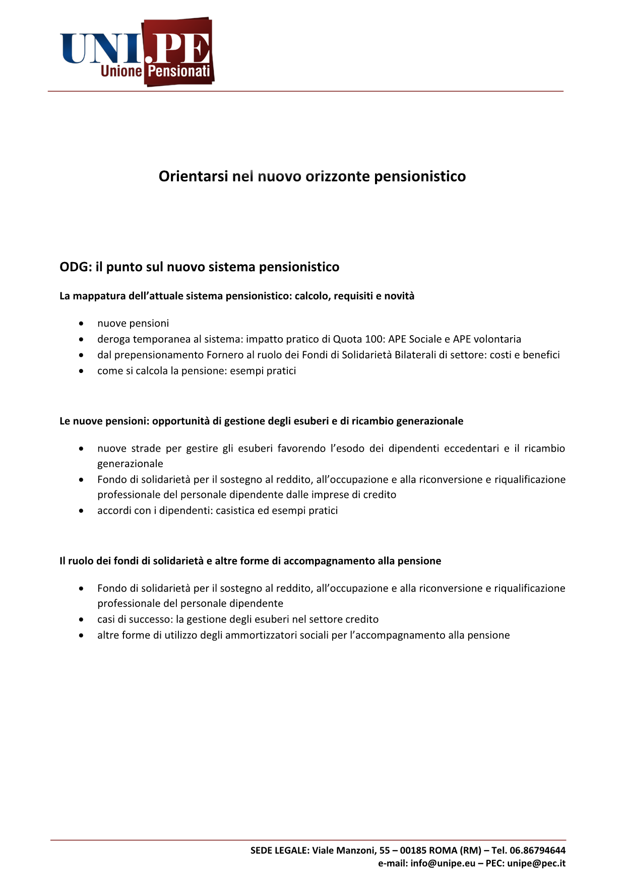 Consiglio UNIPE 2019 - Orientarsi